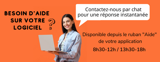 Pour une réponse instantanée, contactez-nous par chat. Il est disponible depuis le ruban aide de votre application.